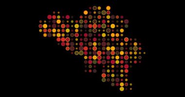 Belçika 'nın Animasyon Doku Deseni Haritası. Video Canlandırması