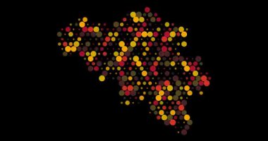 Üretken darbeli Belçika haritası. Video Canlandırması