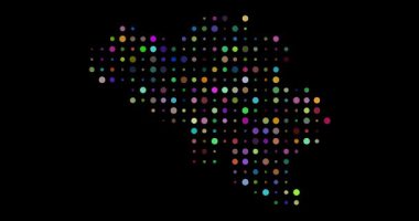 Belçika 'nın renkli şebeke haritası. Video Canlandırması