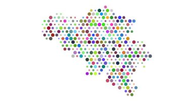 Belçika 'nın Animasyon Doku Deseni Haritası. Video Canlandırması