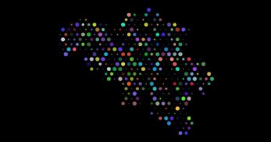 Belçika 'nın nefes alan noktalar haritası. Video Canlandırması