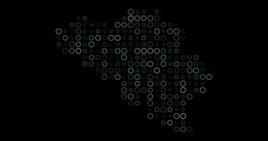 Belçika 'nın renkli şebeke haritası. Video Canlandırması