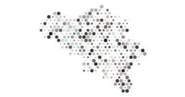 Pikselli Belçika Haritası. Video Canlandırması