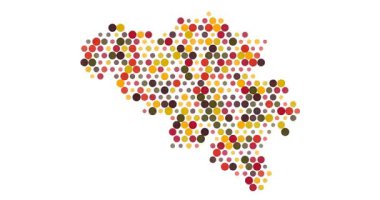 Pikselli Belçika Haritası. Video Canlandırması