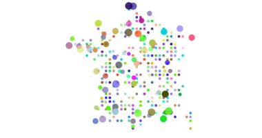 Renkli Noktalar Fransa Haritasını Gösteriyor