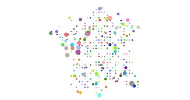 Nokta Deseninde Fransa 'nın Renkli Haritası