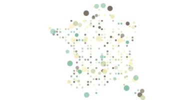 Renkli Noktalarla Modern Fransa Haritası