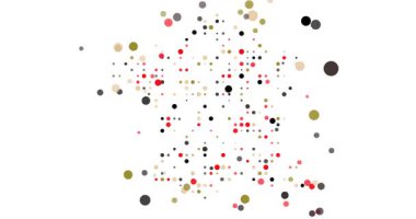 Renkli Noktalarla Modern Fransa Haritası