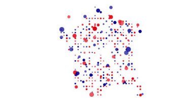 Nokta Deseninde Fransa 'nın Renkli Haritası