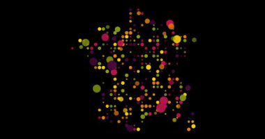 Renkli Noktalarla Modern Fransa Haritası