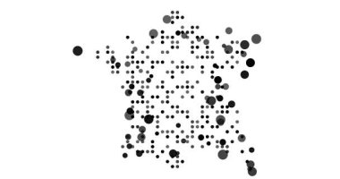 Nokta Deseninde Fransa 'nın Renkli Haritası