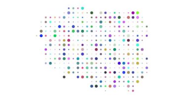 Polonya Haritası Renkli Çember Izgarası