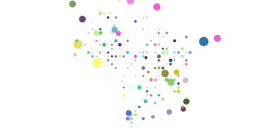 Renkli Noktalar Brezilya Haritasını Göster