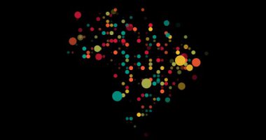 Renkli Noktalar Brezilya Haritasını Göster