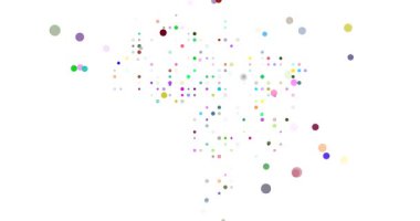 Renkli Noktalar Brezilya Haritasını Göster