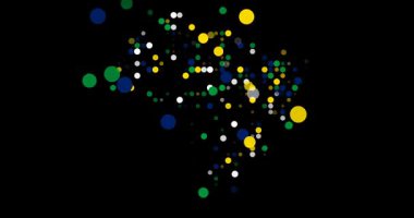 Soyut Animasyon Brezilya Çemberler İçinde Haritası