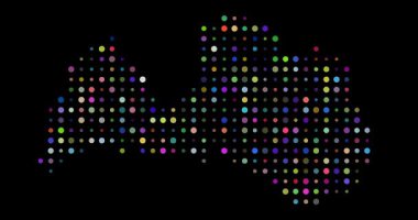 Noktalı desenli Letonya haritası