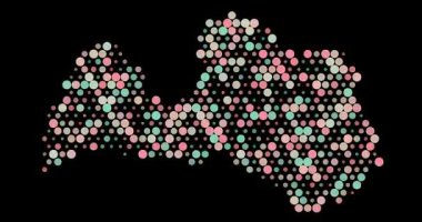 Noktalı desenli Letonya haritası