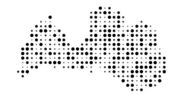 Noktalı desenli Letonya haritası