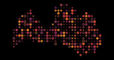 Noktalı desenli Letonya haritası