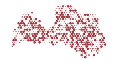 Noktalı desenli Letonya haritası