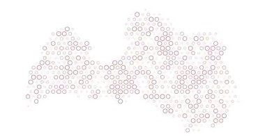 Noktalı desenli Letonya haritası