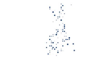 Dijital Nokta Deseni Finlandiya Haritasını Gösterir