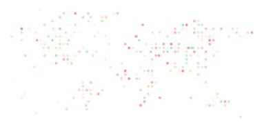 Canlandırılmış Renkli Noktalar Dünya Haritasını Şekillendiriyor