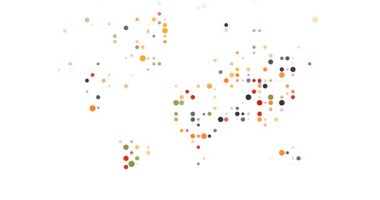 Düşen Renk Noktaları tarafından oluşturulan Dünya Haritası