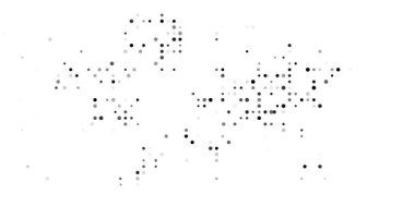 Canlandırılmış Renkli Noktalar Dünya Haritasını Şekillendiriyor
