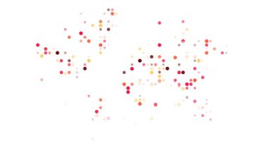 Düşen Renk Noktaları tarafından oluşturulan Dünya Haritası