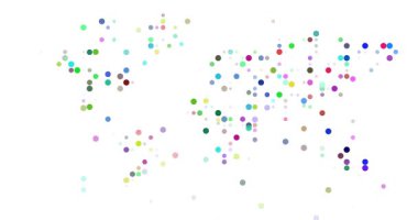 Alçalan Noktalar Dünya Haritasında Birleştir