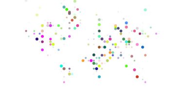 Canlandırılmış Renkli Noktalar Dünya Haritasını Şekillendiriyor