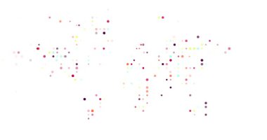 Düşen Renk Noktaları tarafından oluşturulan Dünya Haritası