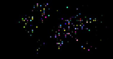 Canlandırılmış Renkli Noktalar Dünya Haritasını Şekillendiriyor