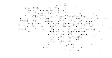 Renkli Noktalar Tarafından Oluşturulan Dijital Ukrayna Haritası