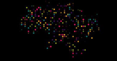 Düşen Noktalardan Yapılan Soyut Ukrayna Haritası