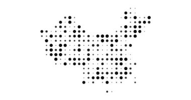 Çin Haritası Renkli Nokta Matriksi