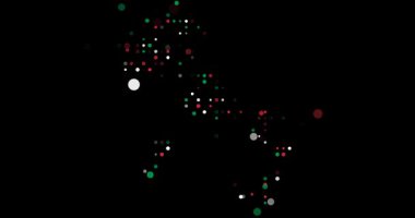 İtalya Haritası Renkli Düşen Noktalardan oluşuyor