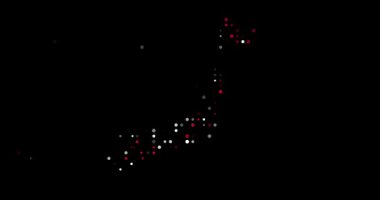 Noktalardan Yapılmış Animasyon Japonya Haritası