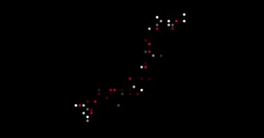 Düşen Parçacıklar tarafından oluşturulan Japonya Şekli