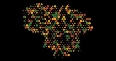 Soyut Dot Matrix Litvanya Haritası