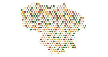 Soyut Dot Matrix Litvanya Haritası