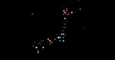 Düşen Çemberlerle Japon Haritası Canlandırması