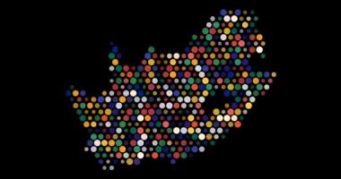 Dijital Noktalar Güney Afrika Haritası Oluştur