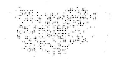 Renkli Noktalarla Biçimlendirilmiş Bulgaristan Haritası