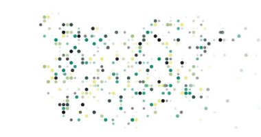 Renkli Noktalarla Biçimlendirilmiş Bulgaristan Haritası