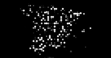 İspanya Haritası Siluetini oluşturan Renkli Noktalar