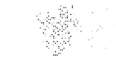 Parçacıklarla oluşturulan Burundi Haritası