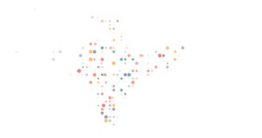 Dinamik çizgilerle inşa edilmiş canlı Hindistan haritası